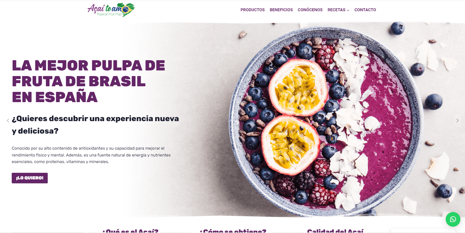 Projecte web Açaí to amo